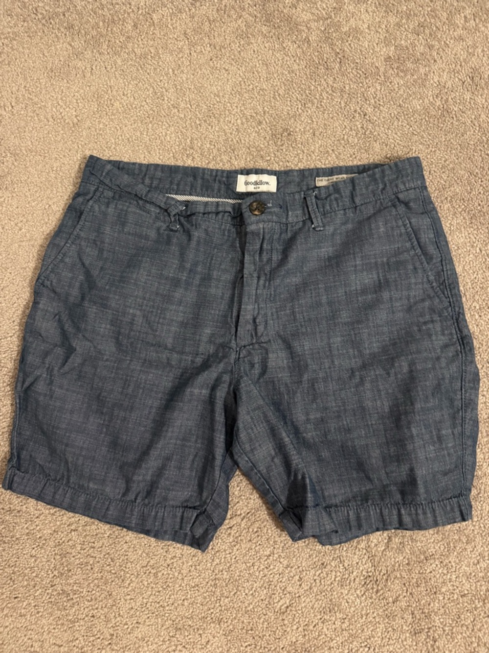 Goodfellow & Co Men's Indigo Chambray Flat Front Shorts